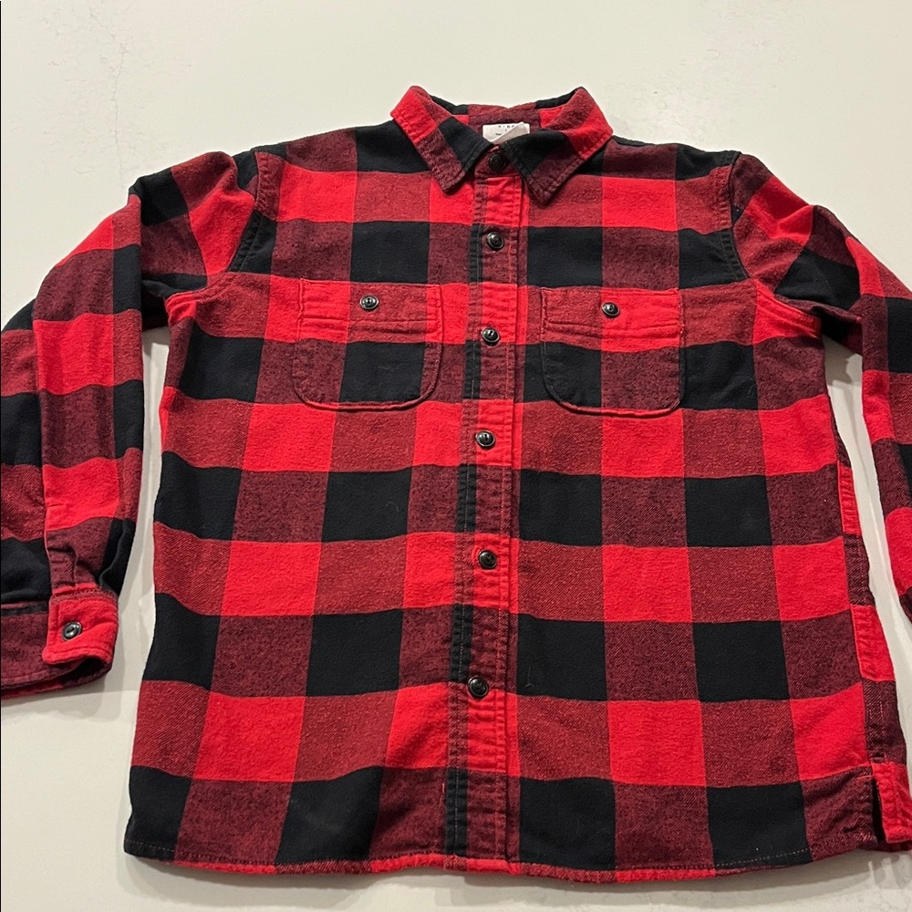 GAP Organic Cotton Red and Black Checkered Boys Shirt
